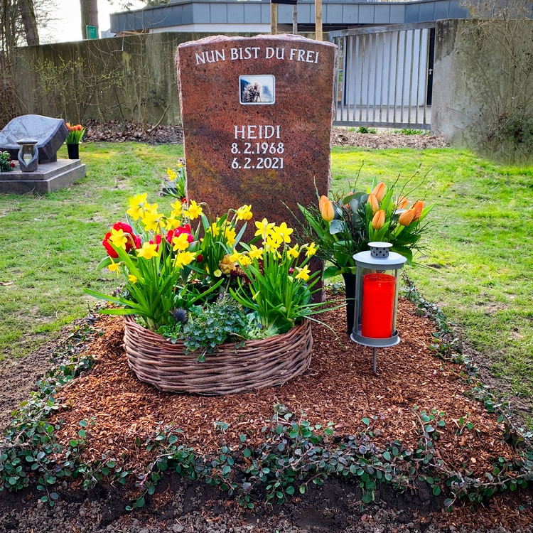 Heidis Grab auf dem Waldfriedhof Hohe Ward in Hiltrup